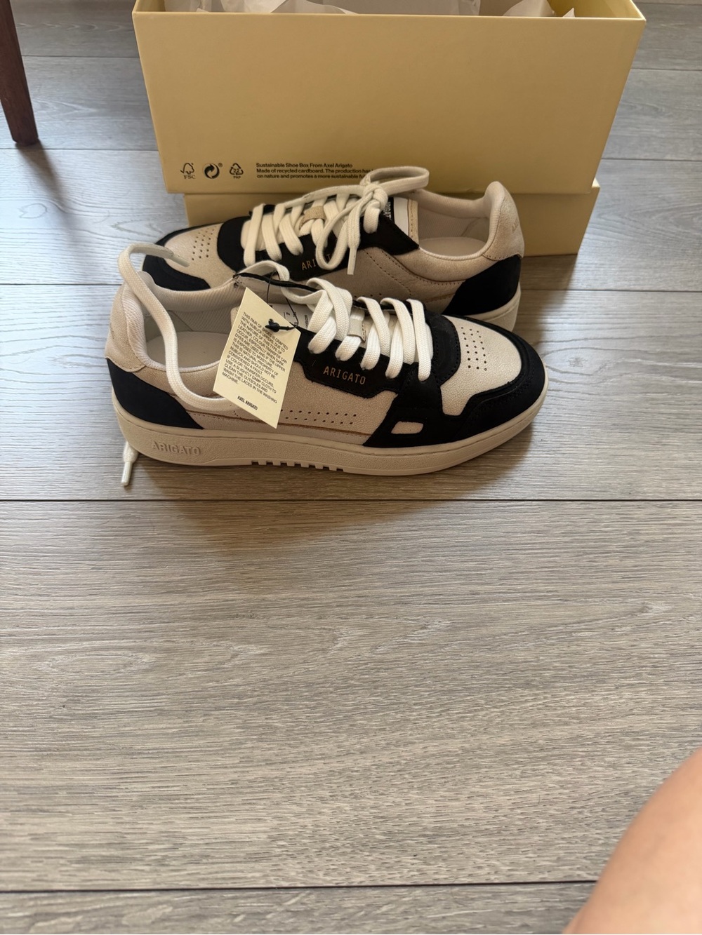 Axel Arigato Black and Beige Low-Top Sneakers